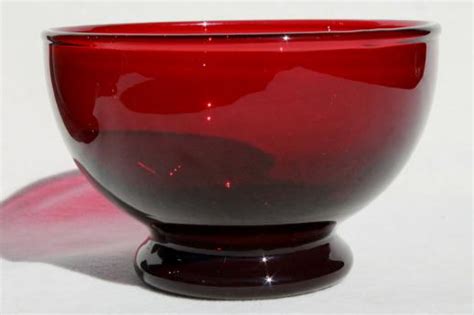 Vintage Anchor Hocking Royal Ruby Red Glass Fruit Sauce Bowls Set Of 10