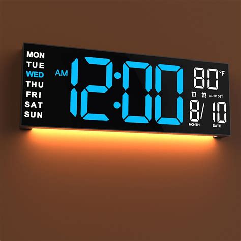 Amazon.com: JALL 16" Large Digital Wall Mount Clock, Count Down Timer, Alarm, Big LED, RGB Color