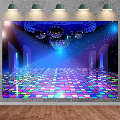 Dance Party Backdrop 7x5ft 70s 80s 90s Party Light Stage Backdrop