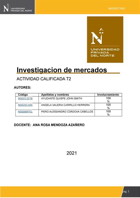 T2 Investigación de mercados ayudante EXAMEN Investigación de