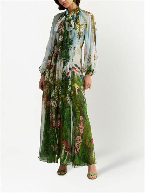 Oscar De La Renta Floral Print Maxi Dress Farfetch