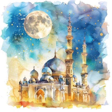 Eid Mubarak Hand Draw Decorative Ramadan Kareem Moon Sketch Card Design