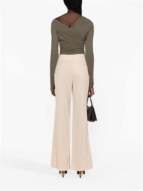 Stella Mccartney Tailored Flared Stretch Wool Trousers Farfetch