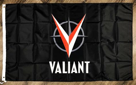 Valiant_Comics Logo Flag 3x5 ft Black Banner Comic Man-Cave Garage Toy Room