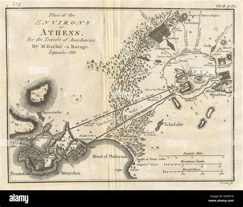 1785 Bocage Mapa De Atenas Y Sus Alrededores Incluyendo El Pireo En