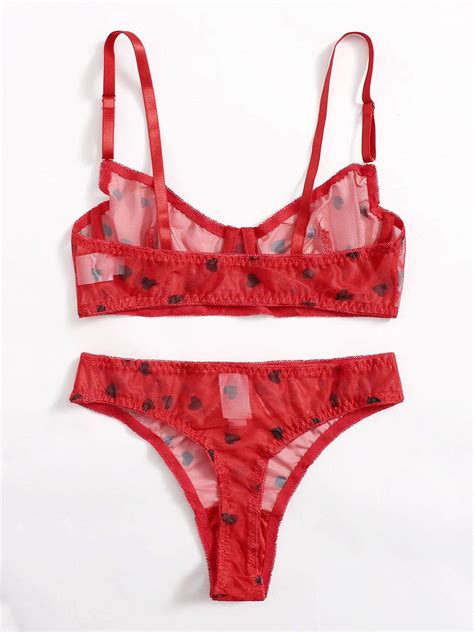 Lingerie Reggiseni Reggiseno Per Donna Rosso Stampa Floreale Pizzo