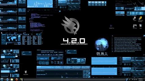 Rainmeter Bluevision V02 Customized Desktop Hacker Cmd Skin