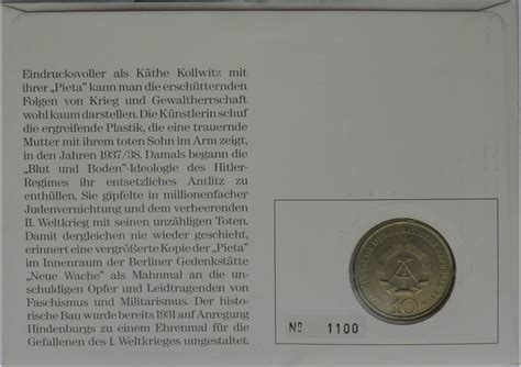 DDR 10 Mark 1972 A Numisbrief Den Opfern Von Krieg Und