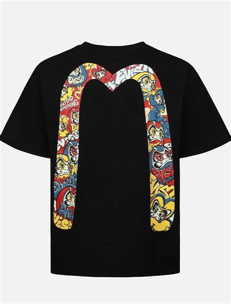 Evisu Graffiti Daruma Daicock Print T Shirt Men S Fashion Tops Sets