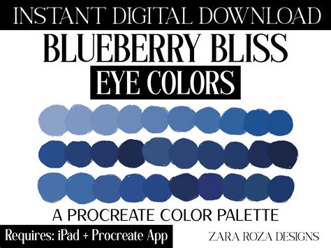 Blueberry Bliss Blue Eye Color Palette Graphic by ZaraRozaDesigns ...