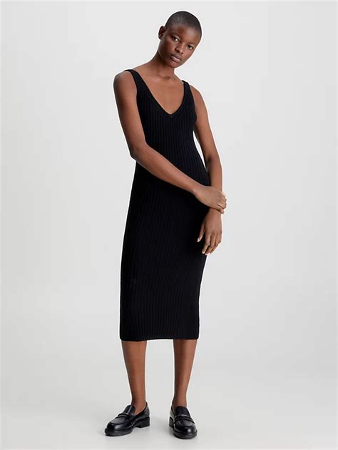 Slim Wool Layered Knit Dress Calvin Klein® K20k205880beh