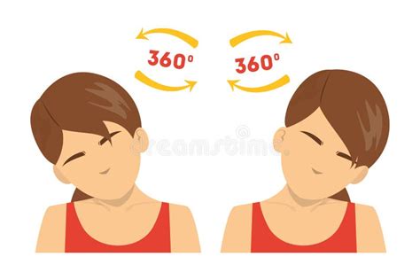 Neck And Shoulder Exercise Stretch To Relieve Neck Pain Stock Vector