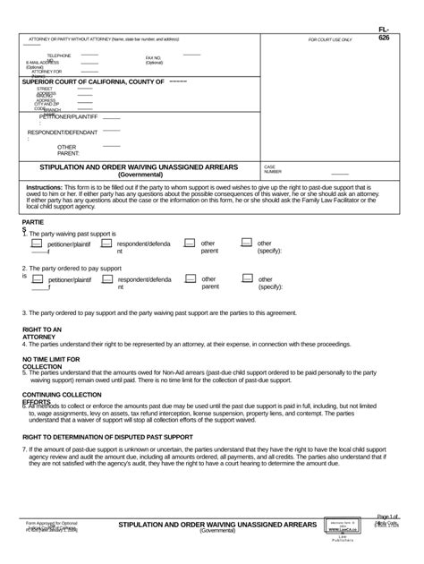 California Arrears Doc Template Pdffiller