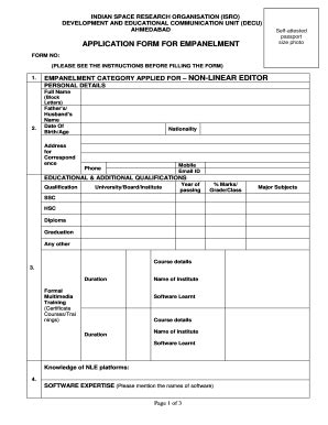 Fillable Online Sac Gov Application Form For Empanelment Sacgovin