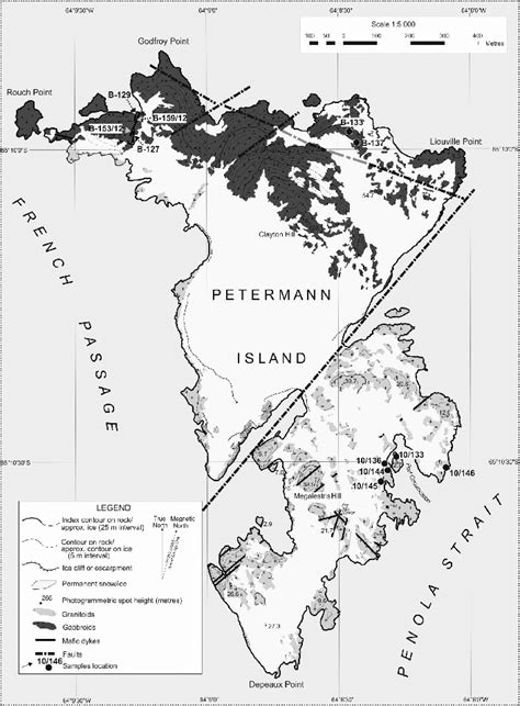 Geological map of Petermann Island, Graham Coast. The map is developed ...