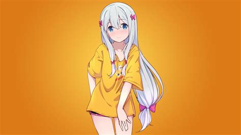 Hd Desktop Wallpaper Anime Blue Eyes Long Hair White Hair Eromanga Sensei Sagiri Izumi