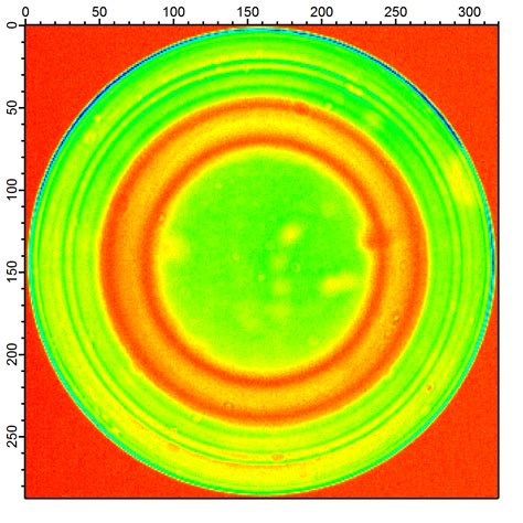 angle averaged intensity  radius profile  intensity image