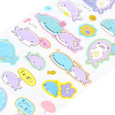 Buy San X Jinbesan Shark White Washi Style Seal Sticker Sheet At Artbox