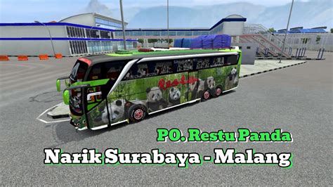 Narik Penumpang Surabaya Malang PO Restu Panda BUSSID Bus