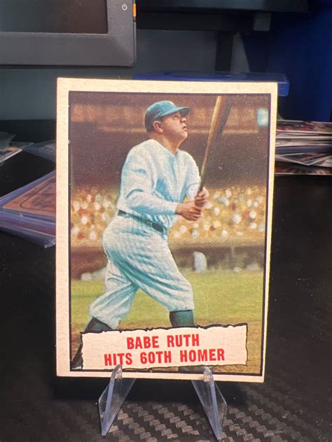 Babe Ruth 1961 Topps 401 Baseball Thrills Babe Ruth Hits 60th Homer