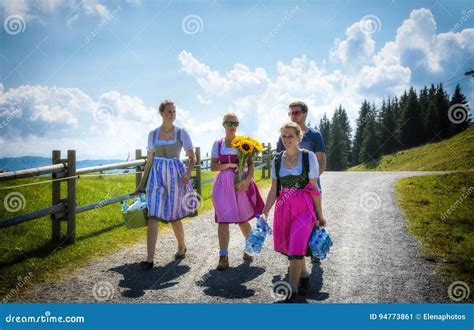 People in Traditional Austrian Costumes Editorial Photo - Image of ...