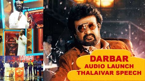 Darbar Audio Launch Rajinikanth Full Speech Youtube