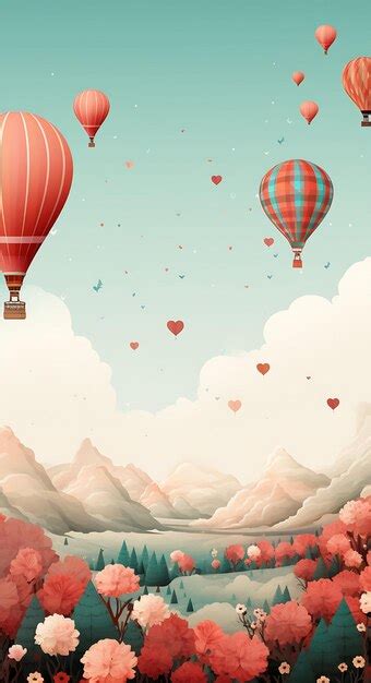 Background Of Whimsical Hot Air Balloon Wedding Invitation Card Balloon