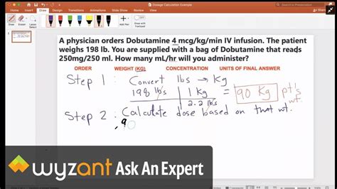 Dosage Calculation Solving A Basic Weight Based Problem Youtube