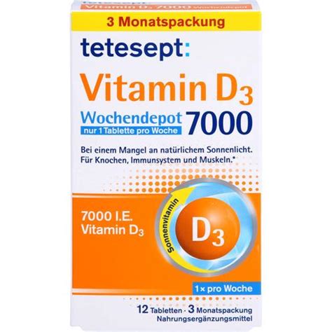 Tetesept Vitamin D3 7000 Wochendepot 12 St Merz Consumer Care Bei Onfy