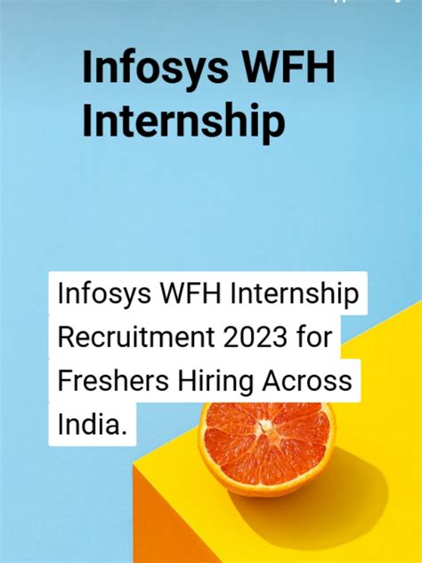 Infosys Wfh Internship Recruitment Kickcharm Blog