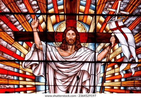 Catholic Church Stained Glass Window Resurrection Stock Photo ...