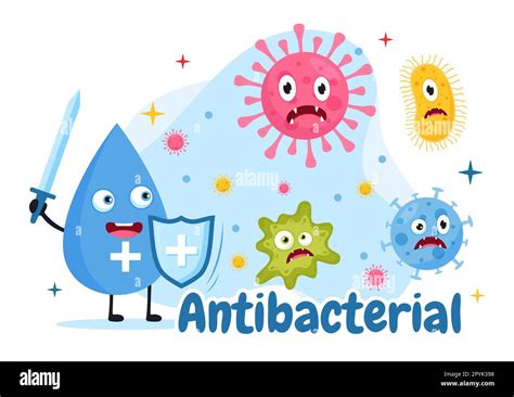 Antibacterial Illustration With Washing Hands Virus Infection And