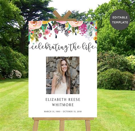 Celebration of Life Decorations Template Banner (Download Now) - Etsy