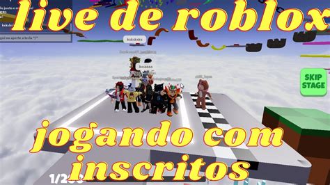 LIVE DE ROBLOXJOGANDO MAPAS ALEATÓRIOS OS INSCRITOS LIVE ATÉ A