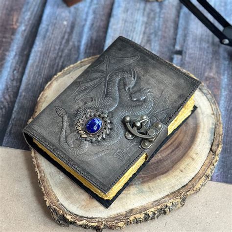 Handmade Leather Double Dragon Journalwriting Notebook Diarybound