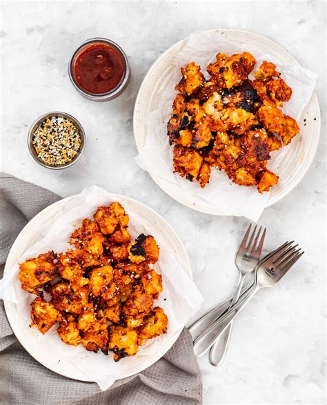 Sriracha Bbq Cauliflower Wings Plantiful Emma