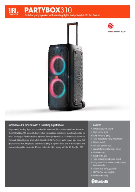 JBL Party Speaker 310: Incredible Sound and Dazzling Light Show | JBL