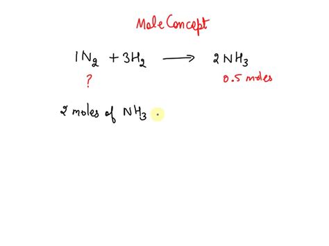 Solved How Many Moles Of N Reacted If Mol Of Nh Is Produced