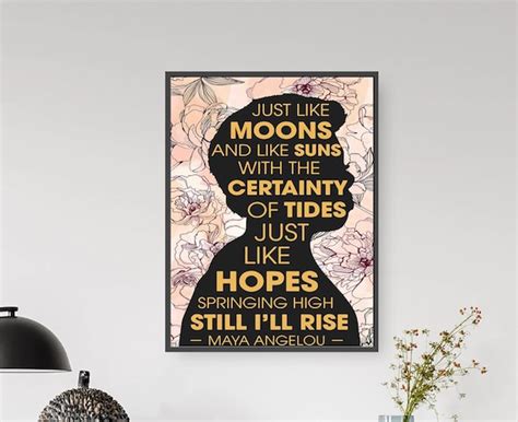 Maya Angelou Still I Rise Canvas Poster Maya Angelou Poetry Etsy