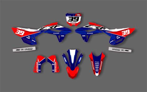 Kit de gráficas Honda 250 CRF 2022 2024 Factory Blue Kitdeco moto fr