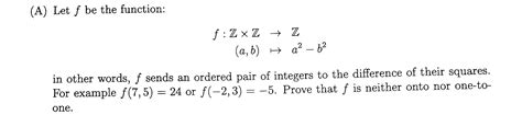 Solved A Let F Be The Function F Zxz Z A B H A 62