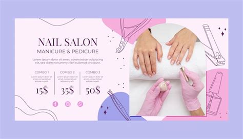 Free Vector | Nail salon horizontal banner template design