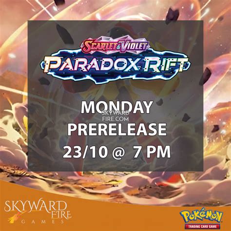 Paradox Rift Pokemon Prerelease Monday 231023 1900 INSTORE ONLY