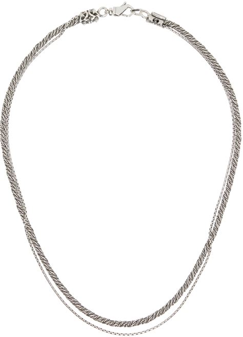 Emanuele Bicocchi Ssense Exclusive Silver Torsion Necklace Ssense