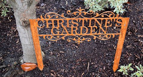 Custom Metal Staked Garden Sign Custom Metal Name Sign Etsy Uk