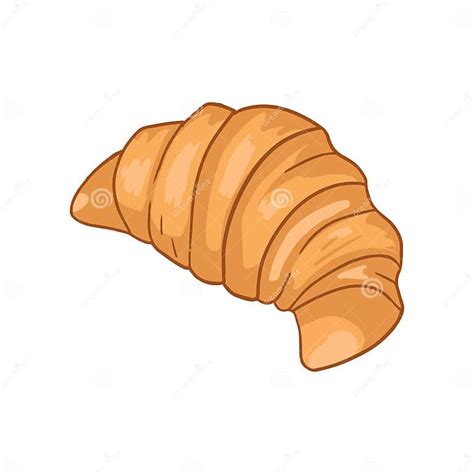 Croissant Francés Sin Relleno Estilo De Dibujos Animados Simple