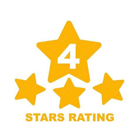 Premium Vector | 4 star rating badge with icons on white background