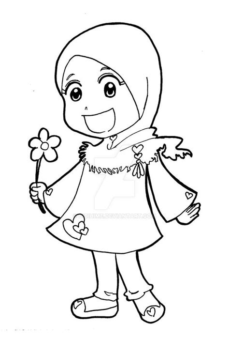 Muslim Girl Coloring Pages