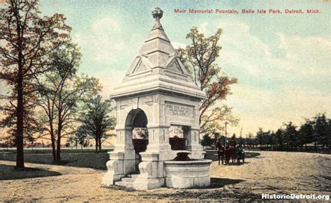 W K Muir Memorial Fountain Postcards Historic Detroit