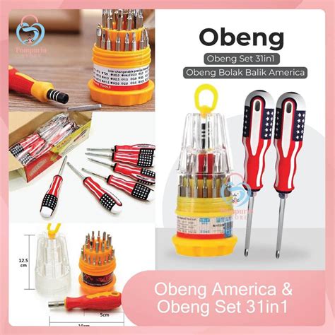 Jual Obeng Set 31in1 Obeng Bolak Balik America 4inch Obeng Set